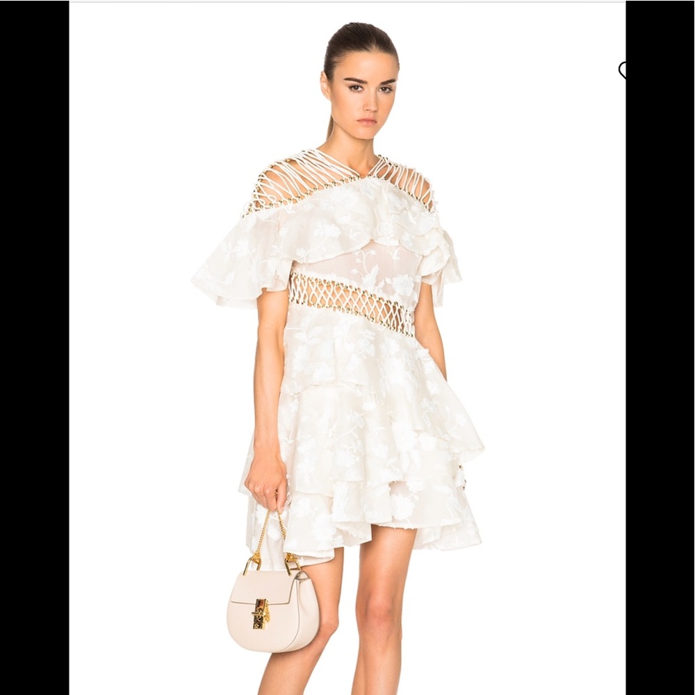 Zimmermann “Mischief” Appliqué Beaded Mini (Sz S)